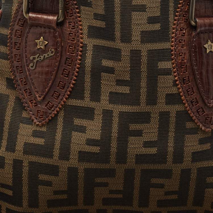 Pre Owned Fendi Tobacco/Brown Zucca Canvas Small Chef De Jour Bag