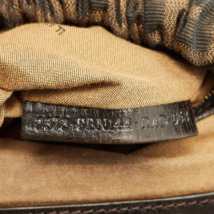 Pre Owned Fendi Tobacco Zucca Canvas and Leather Magic Bag