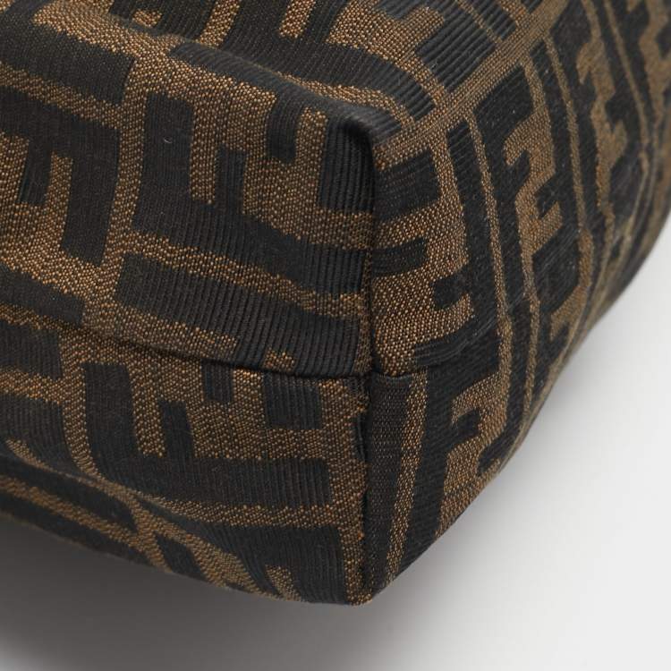 Pre Owned Fendi Tobacco Zucca Canvas Chef Shoulder Bag