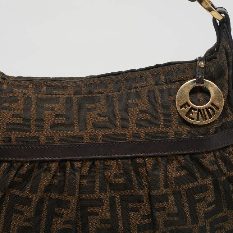 Pre Owned Fendi Tobacco Zucca Canvas Chef Shoulder Bag