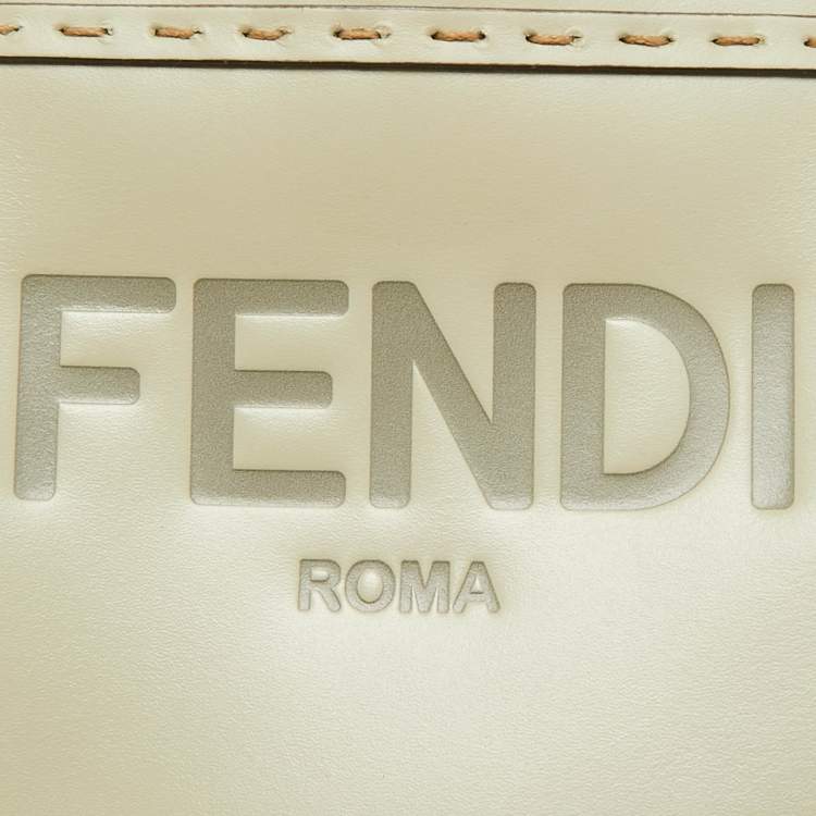 Pre Owned Fendi Light Green Leather Mini Sunshine Tote