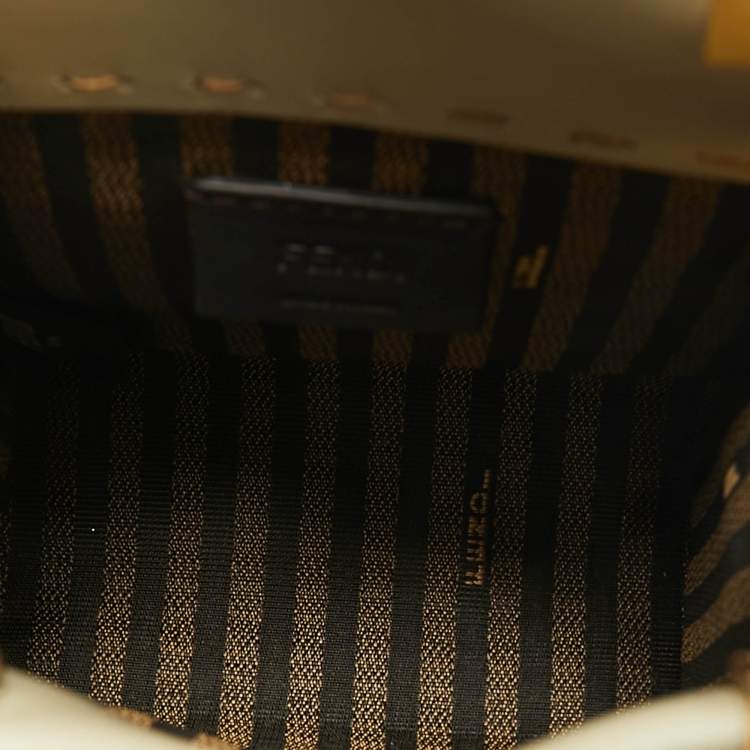 Pre Owned Fendi Light Green Leather Mini Sunshine Tote