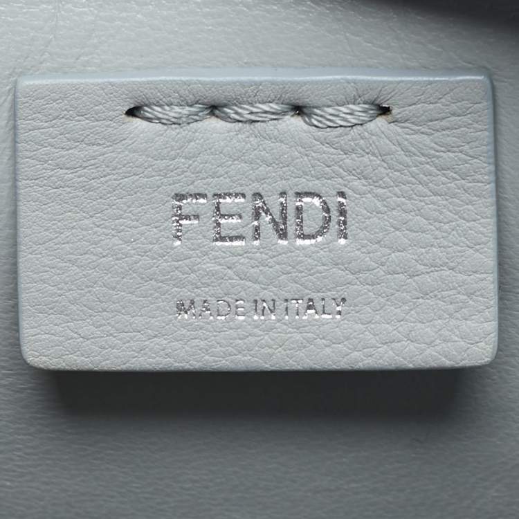 Pre Owned Fendi Grey Leather Mini Studded 3Jours Tote