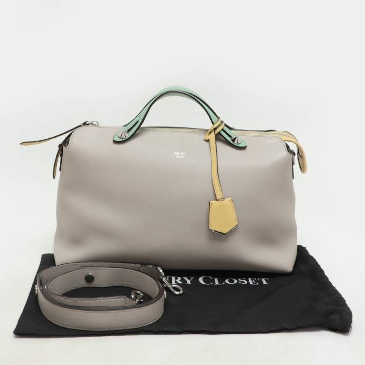 Pre Owned Fendi Tricolor Leather Large By The Way Boston Bag
