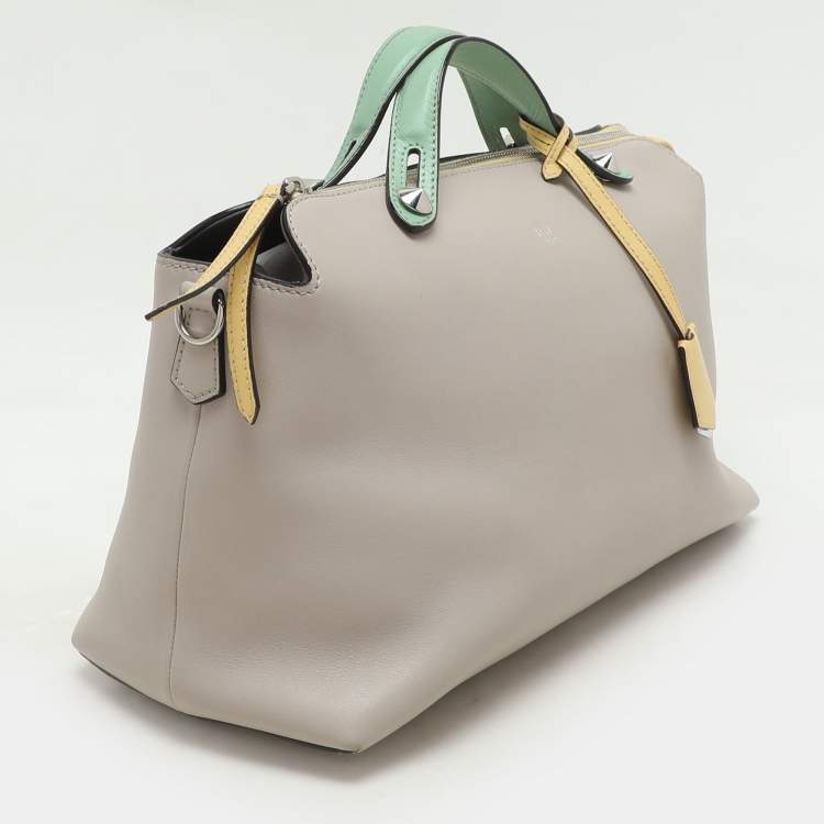 Pre Owned Fendi Tricolor Leather Large By The Way Boston Bag