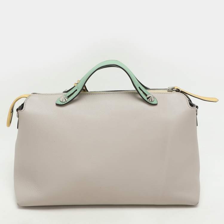 Pre Owned Fendi Tricolor Leather Large By The Way Boston Bag