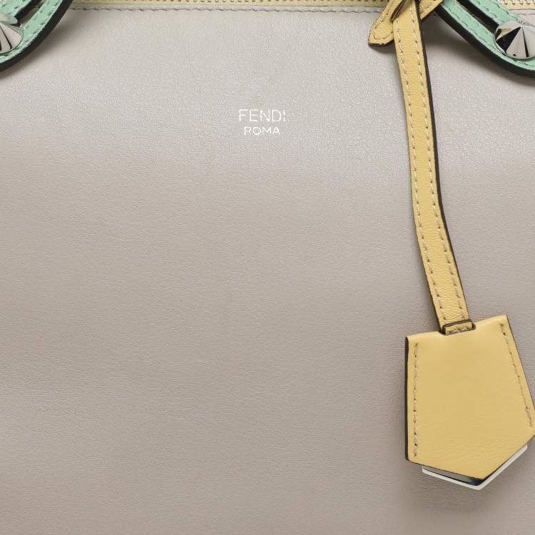 Pre Owned Fendi Tricolor Leather Large By The Way Boston Bag