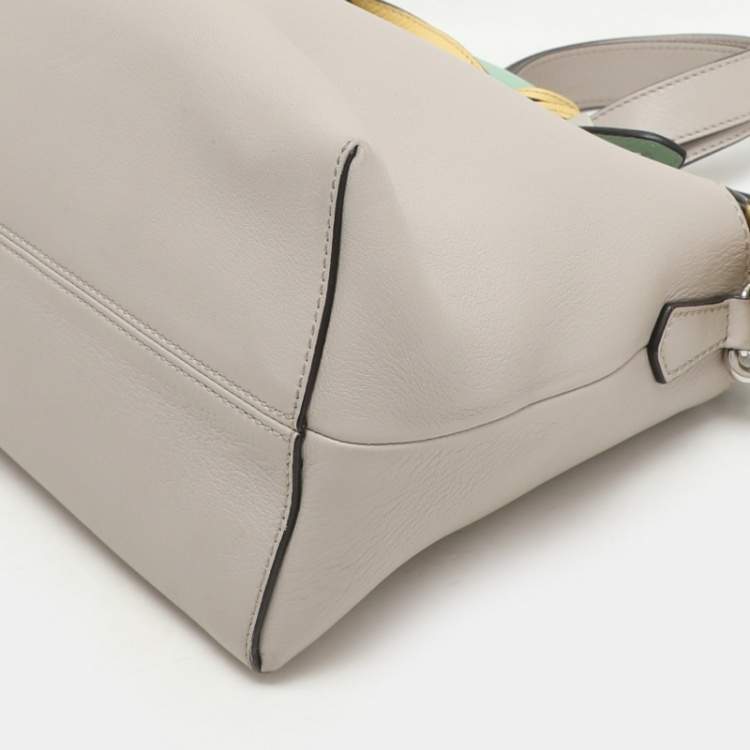 Pre Owned Fendi Tricolor Leather Large By The Way Boston Bag