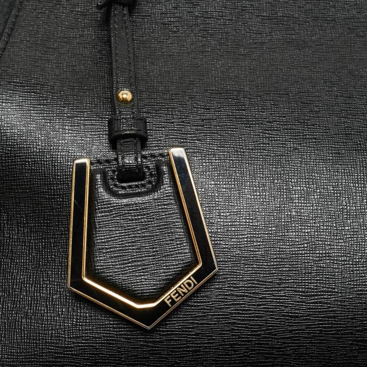 Pre Owned Fendi Black Leather Small 2Jours Tote