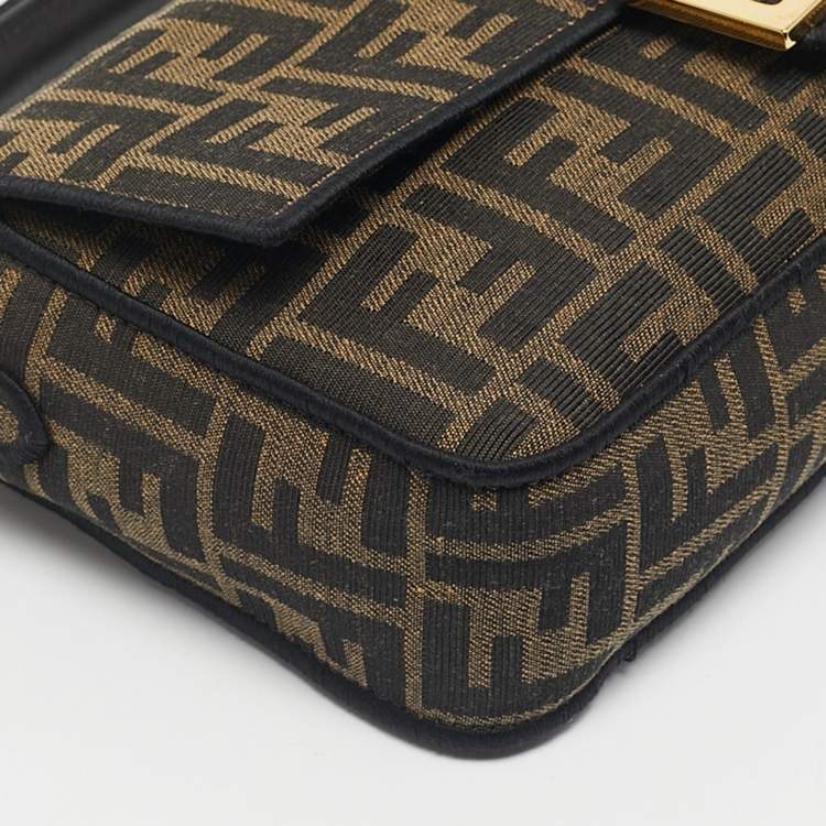 Pre Owned Fendi Tobacco Zucca Jacquard Canvas Medium Baguette Bag
