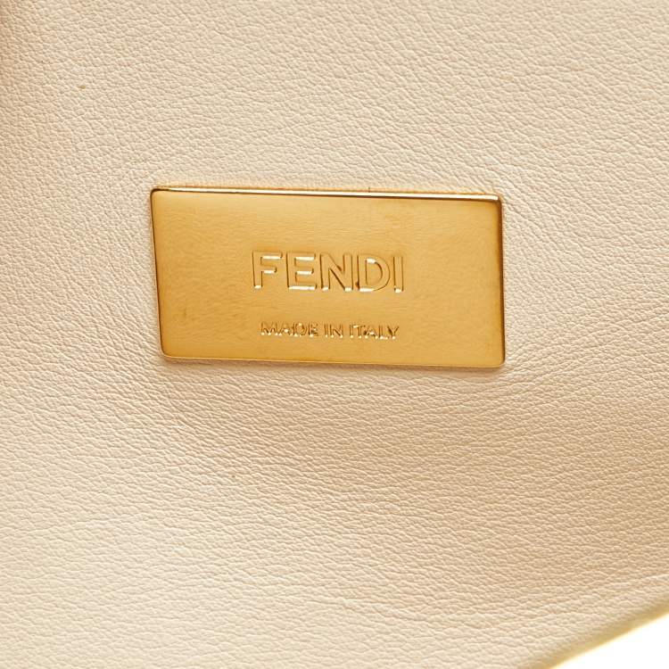 Pre Owned Fendi Navy Blue Leather Large Peekaboo Iconic Essentially Top Handle Bag