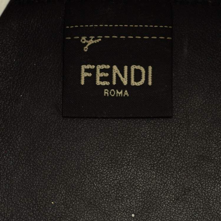 Pre Owned Fendi Black Zucca PVC and Leather Mini Mon Tresor Drawstring Bucket Bag