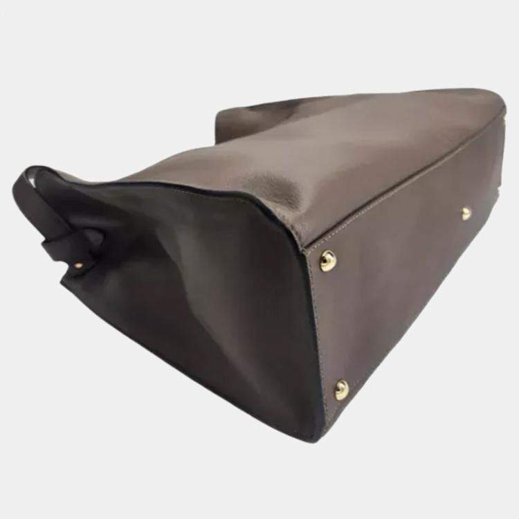 Pre Owned Fendi Peekaboo X-Lite Brown Leather Tote