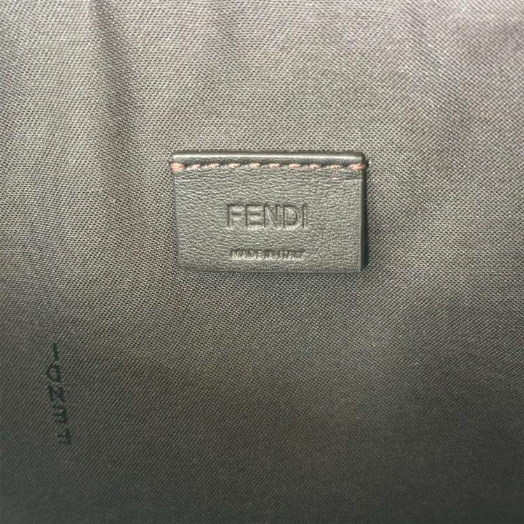 Pre Owned Fendi Mania Clutch White Leather Pouch Bag