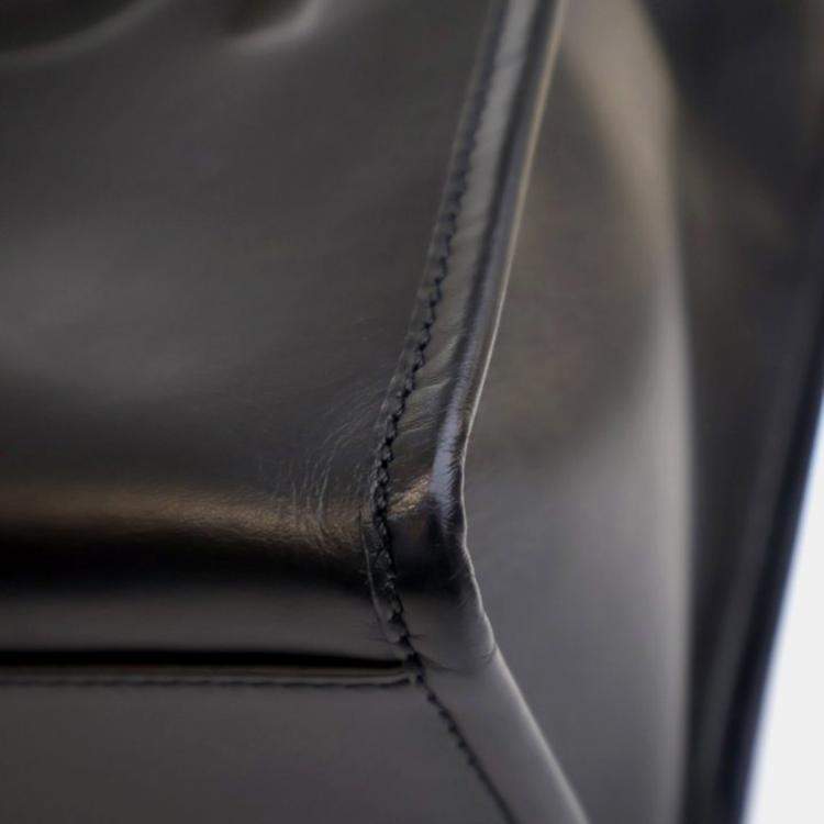 Pre Owned Fendi Sunshine Medium Black Calfskin Tote Bag