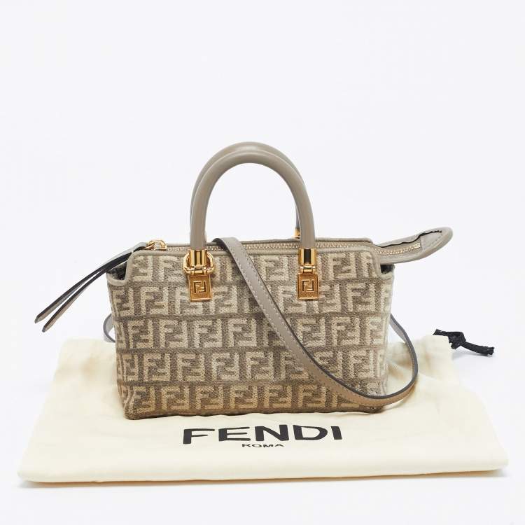 Pre Owned Fendi Beige FF Fabric Mini By The Way Bag