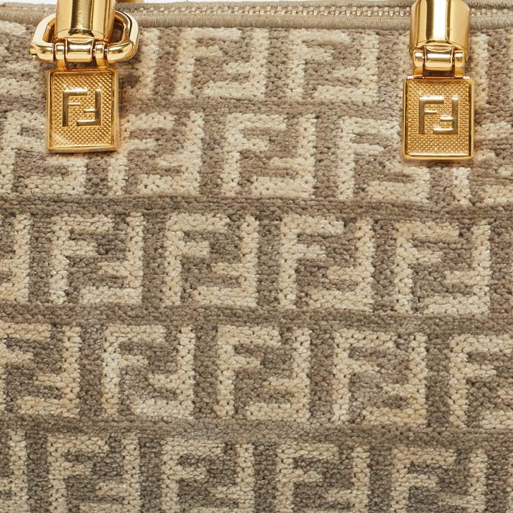 Pre Owned Fendi Beige FF Fabric Mini By The Way Bag
