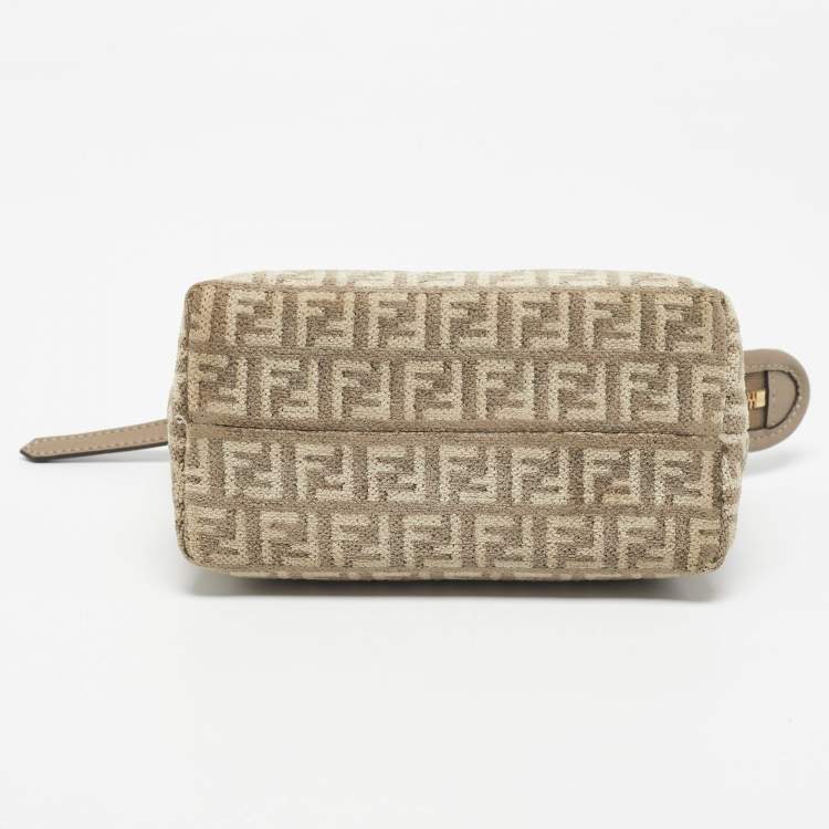 Pre Owned Fendi Beige FF Fabric Mini By The Way Bag