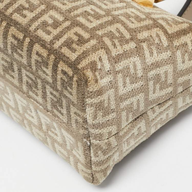 Pre Owned Fendi Beige FF Fabric Mini By The Way Bag