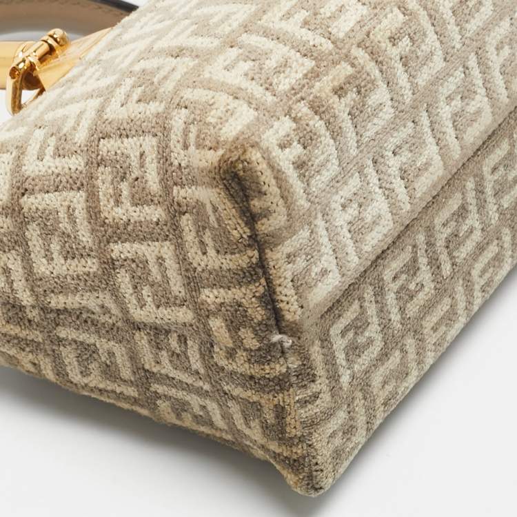 Pre Owned Fendi Beige FF Fabric Mini By The Way Bag