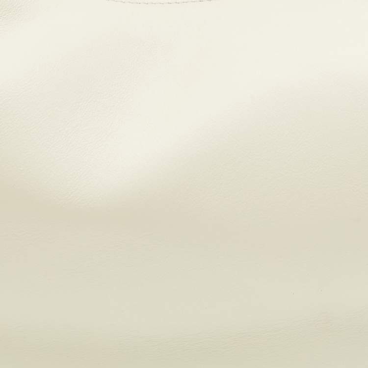 Pre Owned Fendi White Leather Medium Fendigraphy Hobo