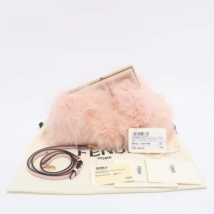 Pre Owned Fendi Pink For Fur and Leather Small First Clutch