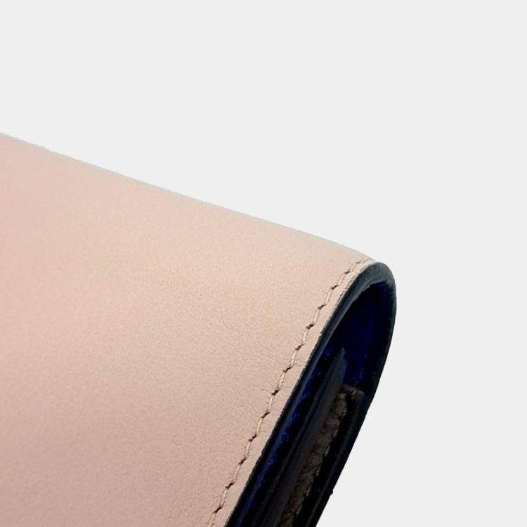 Pre Owned Fendi Blue Pink Leather Toujours Clutch and Shoulder Bag