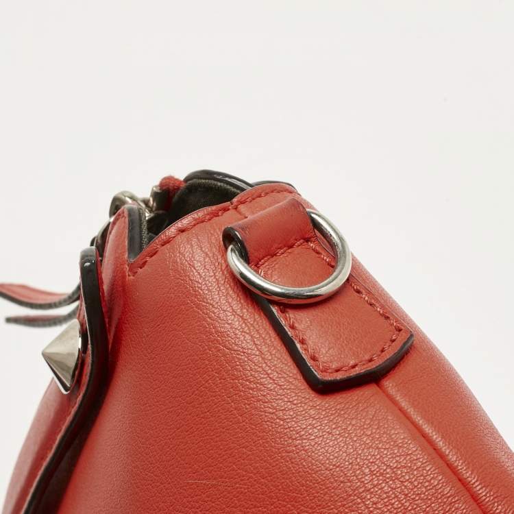 Pre Owned Fendi Orange Leather Mini By The Way Crossbody Bag