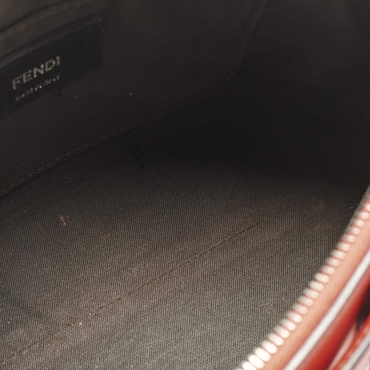 Pre Owned Fendi Orange Leather Mini By The Way Crossbody Bag