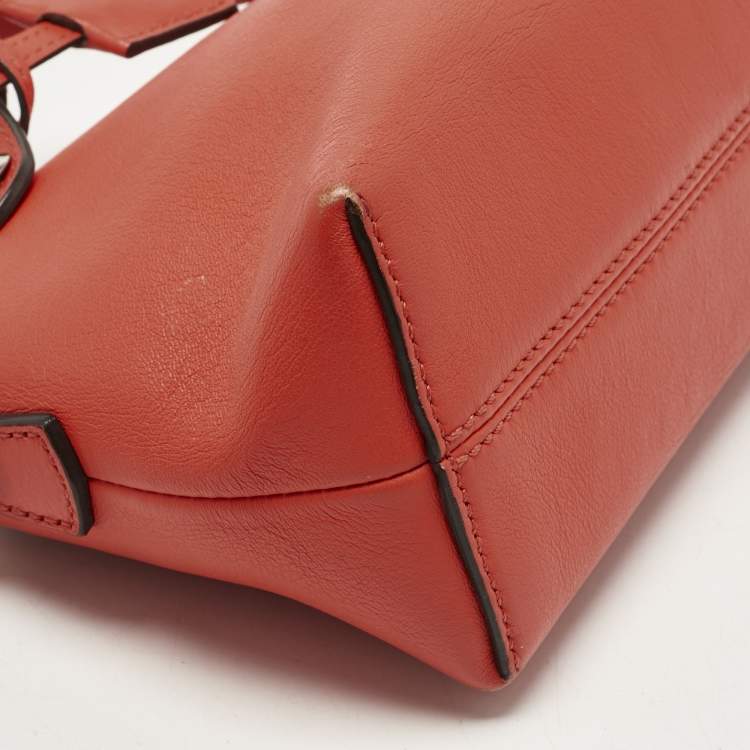 Pre Owned Fendi Orange Leather Mini By The Way Crossbody Bag