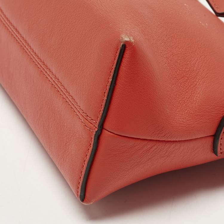 Pre Owned Fendi Orange Leather Mini By The Way Crossbody Bag