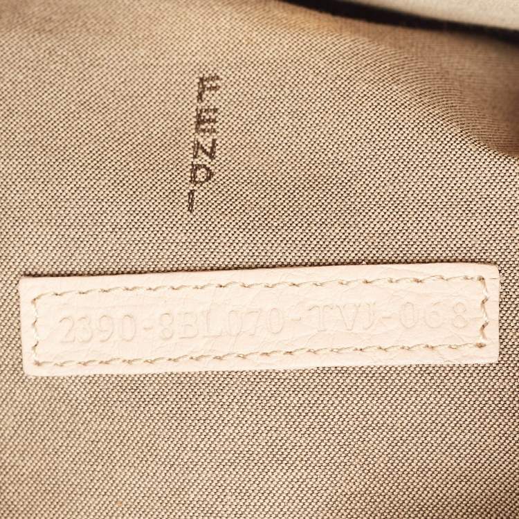 Pre Owned Fendi Multicolor Zucchino Fabric and Leather Satchel