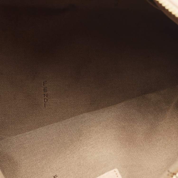 Pre Owned Fendi Multicolor Zucchino Fabric and Leather Satchel