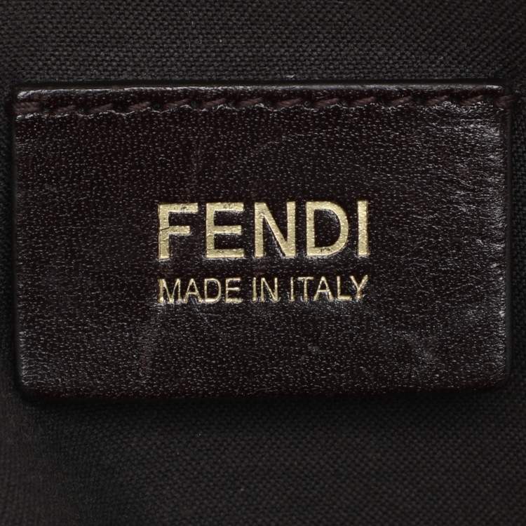 Pre Owned Fendi Tobacco Zucca Canvas Large Flap Shoulder Bag