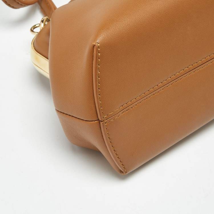Pre Owned Fendi Brown Leather Small First Shoulder Bag