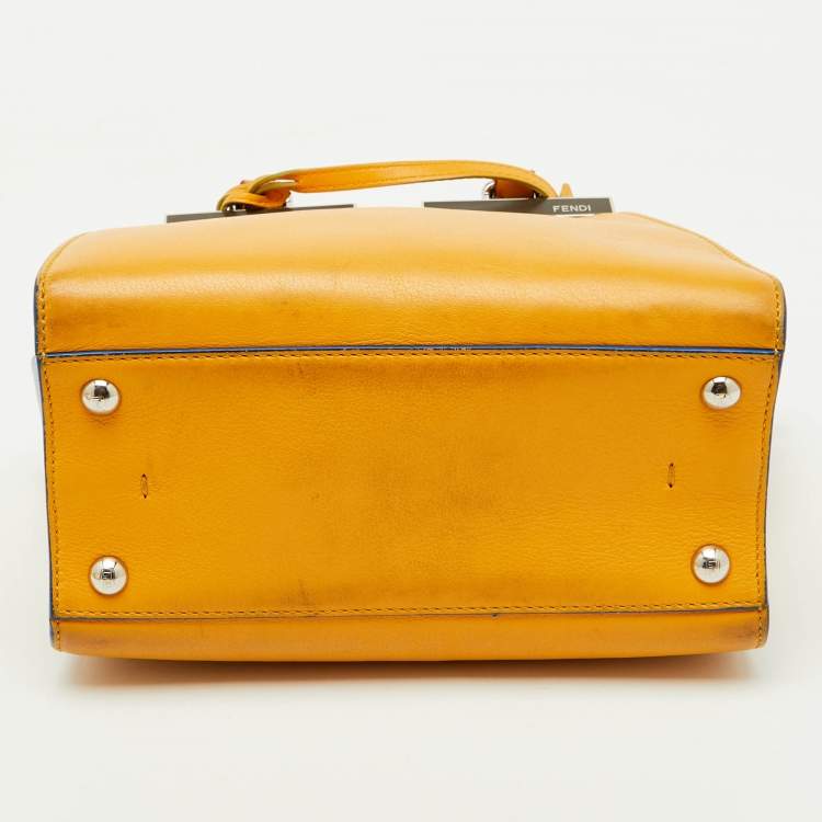 Pre Owned Fendi Yellow Leather Mini 3Jours Tote
