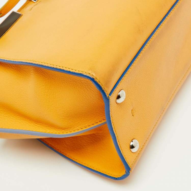 Pre Owned Fendi Yellow Leather Mini 3Jours Tote