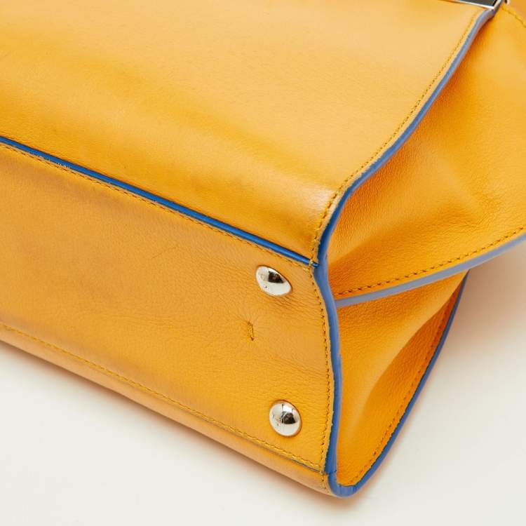 Pre Owned Fendi Yellow Leather Mini 3Jours Tote