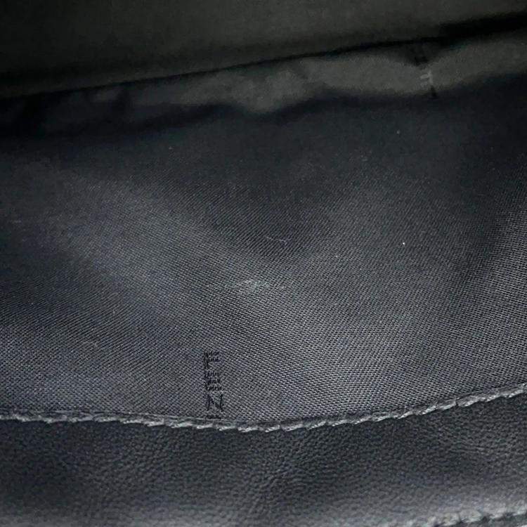 Pre Owned Fendi Zucca Embossed Black Lambskin Baguette