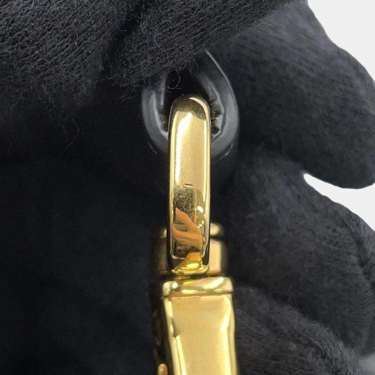 Pre Owned Fendi Zucca Embossed Black Lambskin Baguette