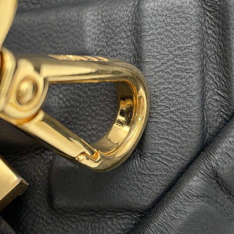 Pre Owned Fendi Zucca Embossed Black Lambskin Baguette