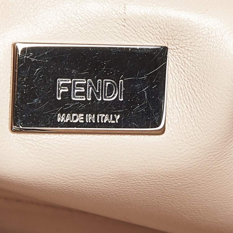 مملوكة مسبقًا Fendi Beige/Blush Pink Lizard Mini Peekaboo Top Handle Bag