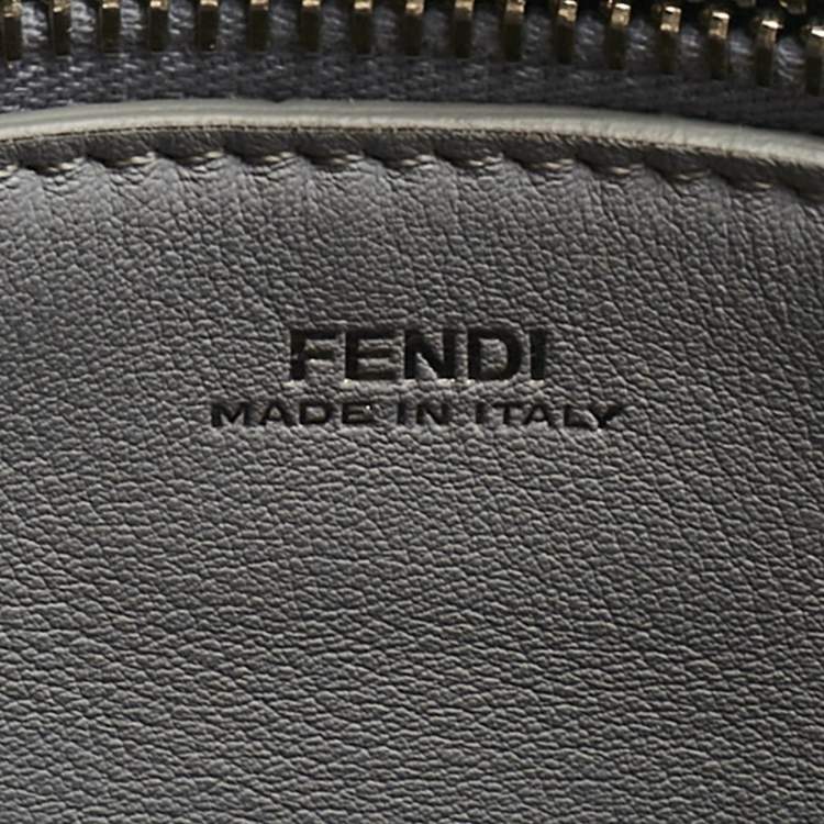 Pre Owned Fendi Black Leather Small Hypnoteyes Dotcom Top Handle Bag