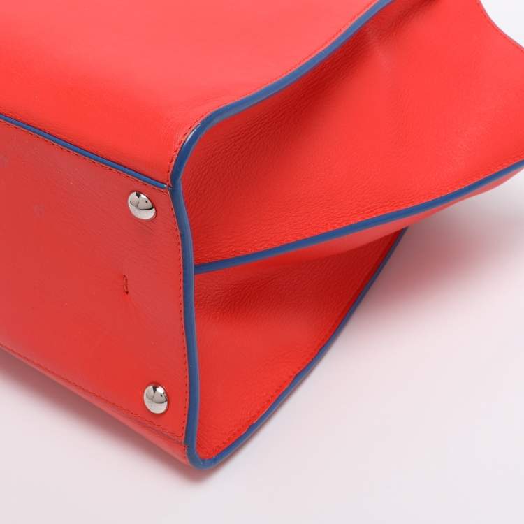 Pre Owned Fendi Orange/Blue Leather Medium 3Jours Tote
