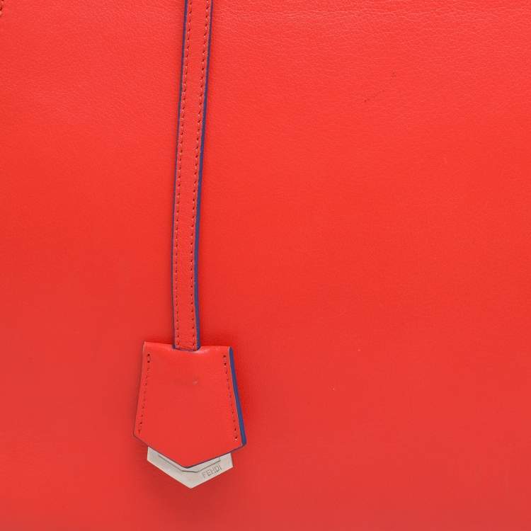 Pre Owned Fendi Orange/Blue Leather Medium 3Jours Tote
