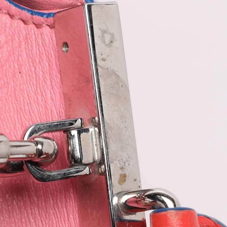 Pre Owned Fendi Orange/Blue Leather Medium 3Jours Tote
