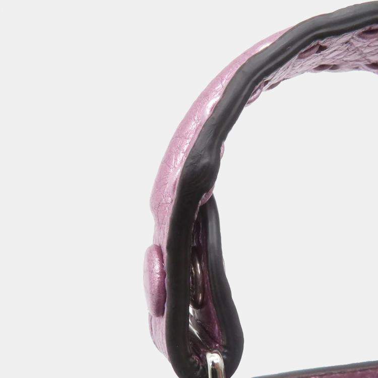 Pre Owned Fendi PeekabooChain shoulder Bag Mauve Pink Leather Size Nano