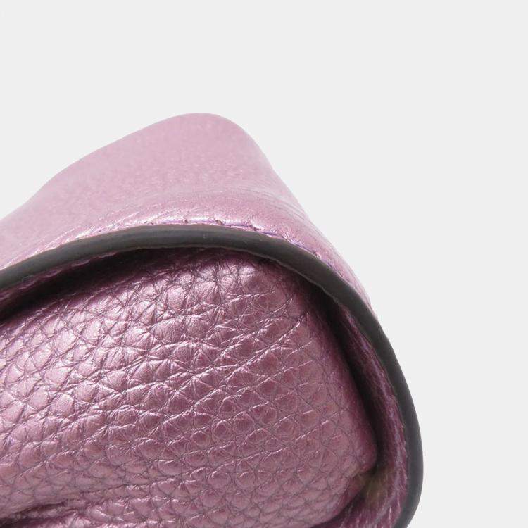 Pre Owned Fendi PeekabooChain shoulder Bag Mauve Pink Leather Size Nano