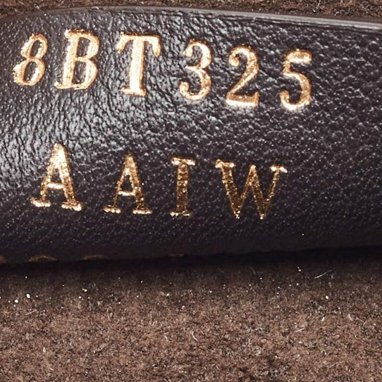 Pre Owned Fendi Brown Smooth Leather Crystal Fab Crossbody Bag