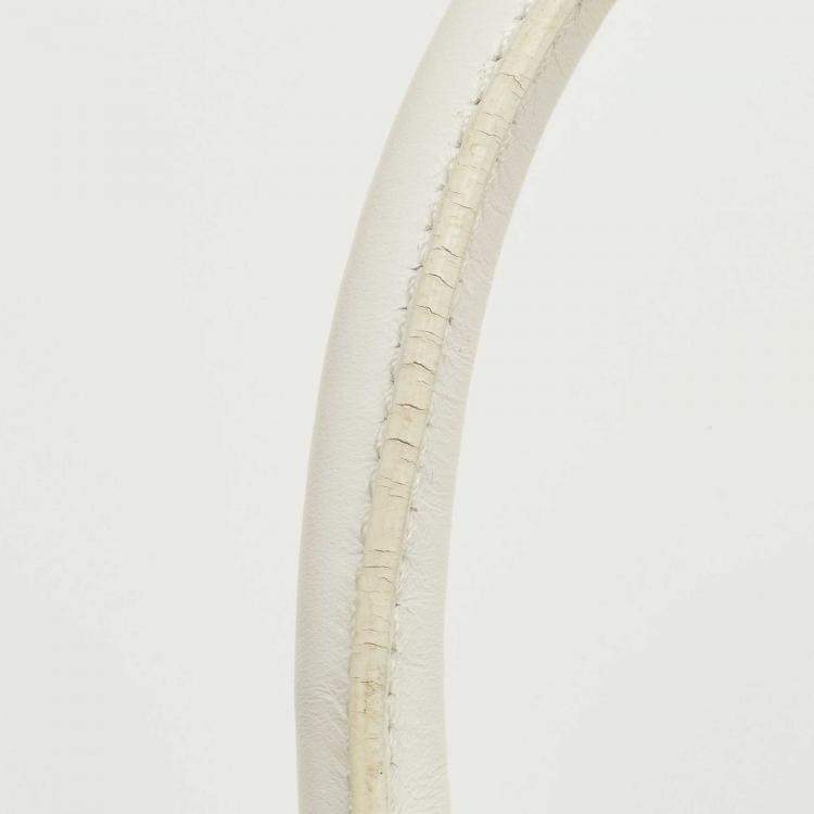 Pre Owned Fendi White/Beige Zucchino Rubber and Fabric Small Forever Boston Bag